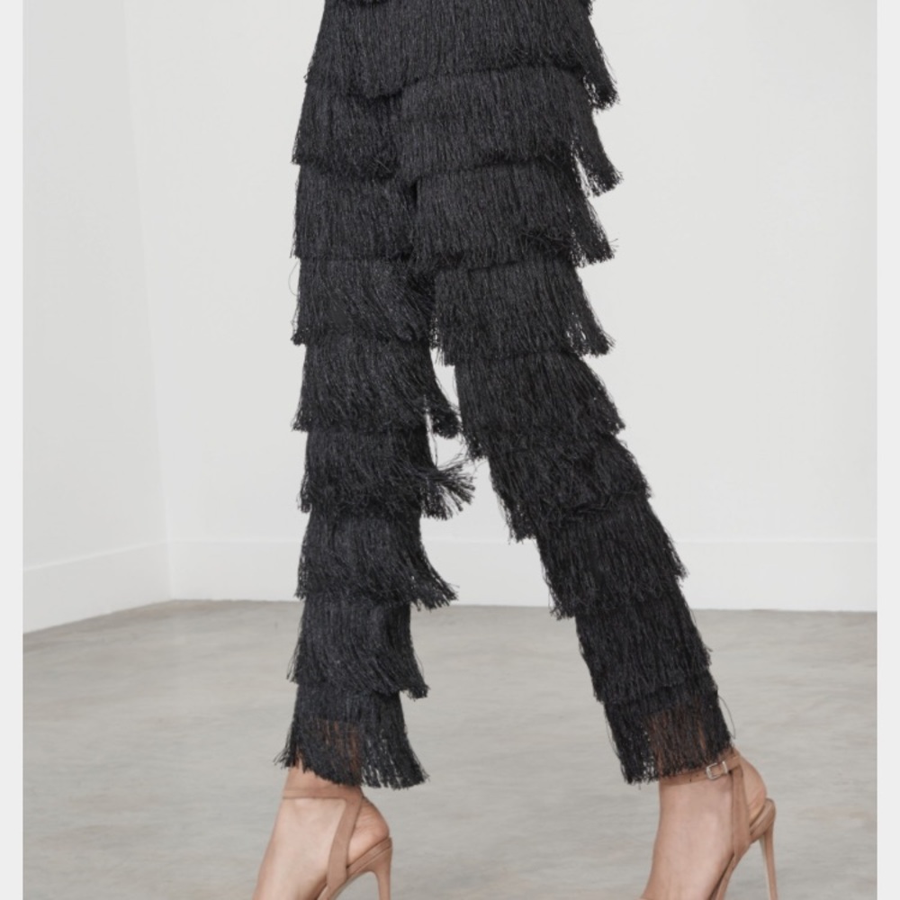 Lindsay Lohan X Lavish Alice Black Fringe Pants - Picture 3 of 9